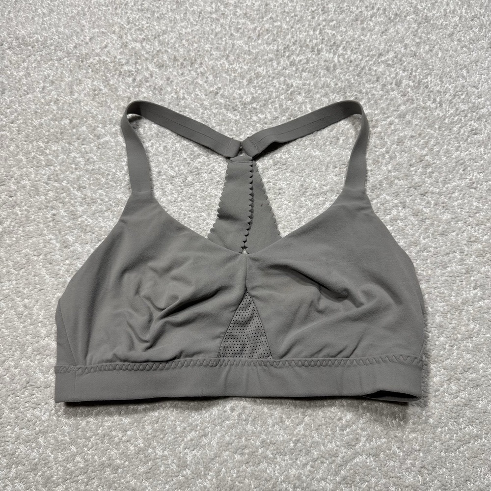 Athleta Women's Sports Bra Gray Scalloped Straps Racerback Chakra Sz Medium